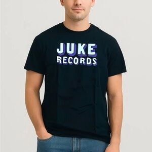 Gildan Black Tee with Purple Graphic Size Large